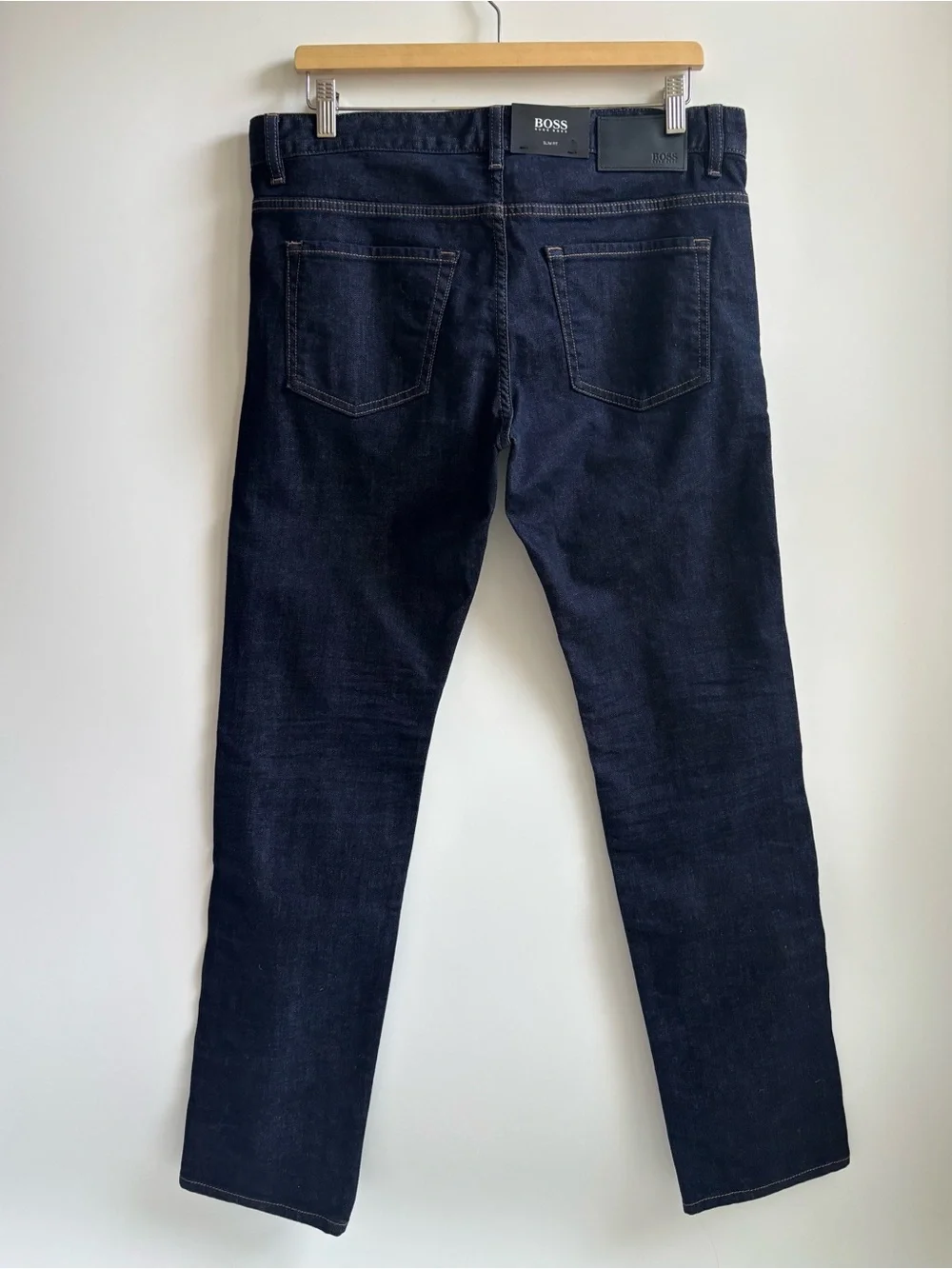 Boss Hugo Boss Slim Fit Stretch Dark Wash Blue Denim Jeans Size 33X32